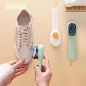 Shoe Brush, Multifunctional Liquid Shoe Brush Cleaning, Soft Bristles Plastics Brush, Household Shoe Scrub Brush with Long Handle, Automatic Liquid Discharge Brushes for Boots Shoes clothes
