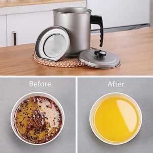 Cooking Oil Storage Grease Keeper, Grease Oil Strainer Container Pot with Filter for Deep Fryer