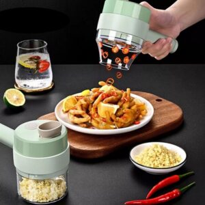 Mini Food Processor USB Rechargeable Fruit and Vegetable Chopper Cutter Wireless Electric Garlic Mincer Portable Handheld Food Slicer with Cleaning Brush for Ginger Peppers Onions