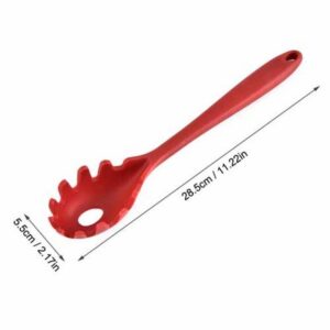 Silicone Pasta Fork,11Inch Spaghetti Spoon Pasta Fork,High Heat Resistant to 480°F, Hygienic One Piece Design, Spaghetti Strainer & Server Spoon Ideal for Cooking