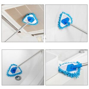 Rotatable Adjustable Cleaning Mop,  Triangle Microfiber Mop with Long Handle and Easy Squeeze Telescopic Scrubber Microfiber Brush for Floor Ceiling