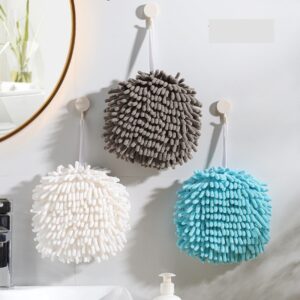 Hanging Hand Towels Ball No Hair Removal Microfiber Absorbent Dish Cloth,Quick Dry Soft Absorbent Microfiber Hand Towels
