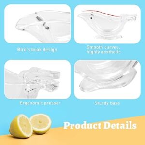 Manual Lemon Juicer, Acrylic Manual Lemon Slice Squeezer, Portable Transparent Fruit Juicer, Elegance Bird Shape, Hand Juicer for Orange Lemon Lime Pomegranate