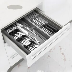 DrawerStore Kitchen Drawer Organizer Tray for Silverware Cutlery Utensils and Gadgets